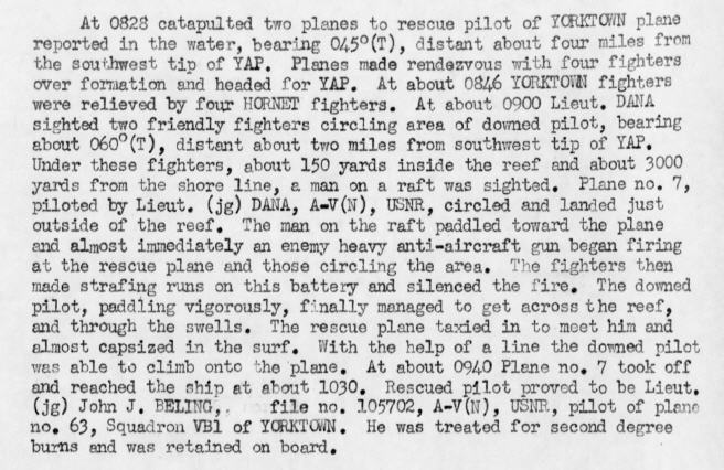 USS Biloxi rescue report John K. Beling